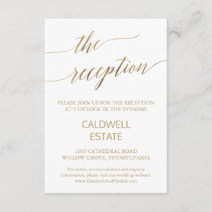 Elegante Gold Calligraphy Empfang Einschließungska Einladung