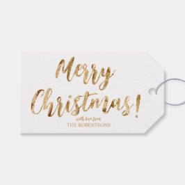 Elegante Gold Calligraphy Frohe Weihnachtsgeschenk Geschenkanhänger
