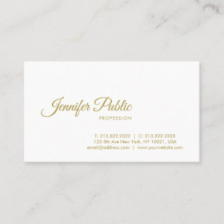 Elegante Gold Calligraphy Script Minimalistisch Sc Visitenkarte