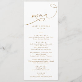 Elegante Gold Calligraphy Script Wedding Menükarte