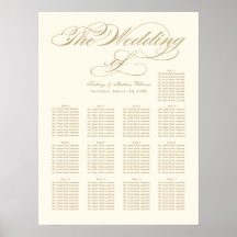 Elegante Gold Calligraphy Seating Chart