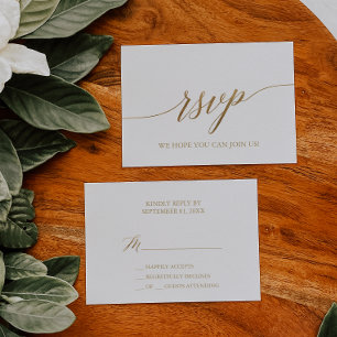 Elegante Gold Calligraphy Simple RSVP Card Karte