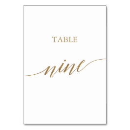 Elegante Gold Calligraphy Table Neun Tischnummern