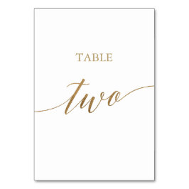 Elegante Gold Calligraphy Table Two Tischnummer