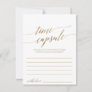 Elégante Gold Calligraphy Time Capsule Cartes