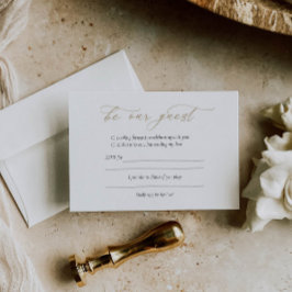 Elegante Gold Calligraphy Wedding RSVP Card Karte