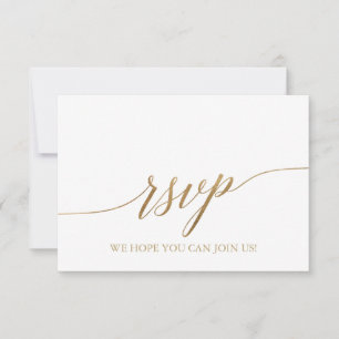 Elegante Gold Calligraphy Wedding Website RSVP Car Karte