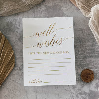 Elegante Gold Calligraphy Well Wishings Cards