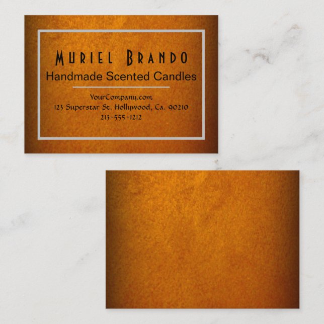 Elegante Gold Candle Company V4 Business Card Visitenkarte (Vorne/Hinten)