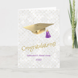 Elegante Gold Cap Lila Herzlichen Glückwunsch Absc Karte