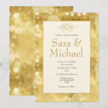 Elegante Gold Champagne Einladung zur Hochzeit