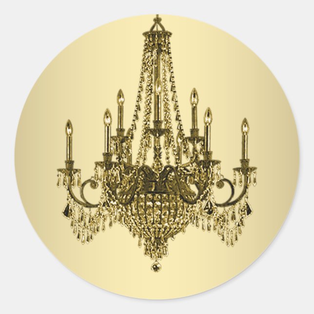 Elegante Gold Chandelier Stickers (Vorderseite)