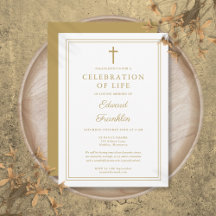 Elegante Gold Christliche Feier zur Beerdigung des