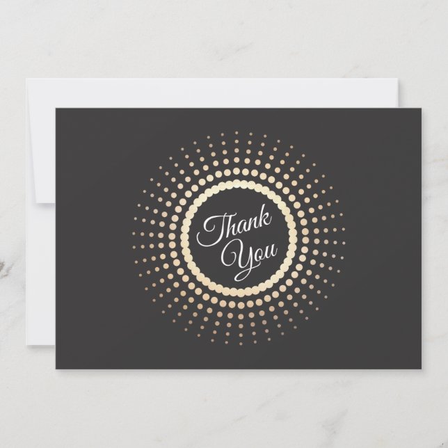 Elegante Gold Circles Black Danke (Vorderseite)