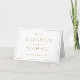 Elegante Gold Classic Script Thankyou Card Karte