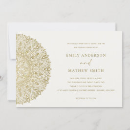 Elegante Gold Classic Verziert Mandala Wedding Ein Dankeskarte