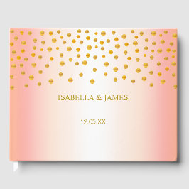 Elegante Gold Confetti auf Rose Gold Gästebuch