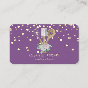 Elegante Gold Confetti Bäckereihandwerkzeuge Visitenkarte