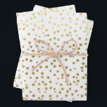 Elegante Gold Confetti Muster Wedding Geschenkpapier Set<br><div class="desc">Hochzeitsgeschenke in einem Imitat Gold Konfetti-Muster macht eine phantastische Präsentation. Ideal für Neuvermählte,  Brautpartys,  Polterabende,  neue Zuhause,  Verlobung-Duschen und vieles mehr.</div>