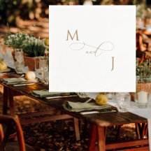 Elegante Gold Couple Script-Initials Hochzeit