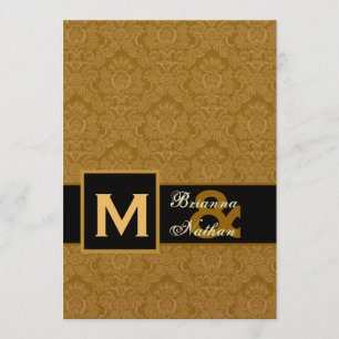Elegante GOLD Damask Premium Metallische Hochzeit Einladung