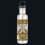 Elegante Gold Decorative Flasche mit Blumenwasser Edelstahlflasche<br><div class="desc">Schöne Elegante Gold Dekorative Flora Flasche Wasser</div>