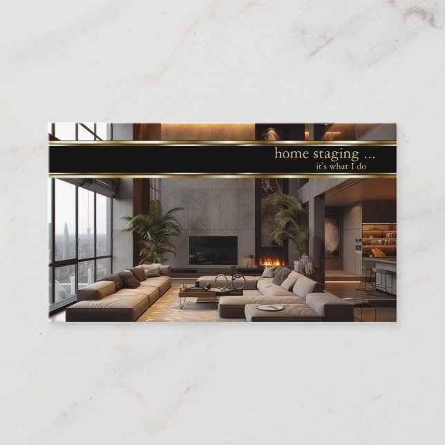 Elegante Gold Decorator Zuhause-Insage Visitenkarte (Vorderseite)