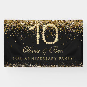 Elegante Gold-Diamant 10-Jahres-Jubiläumsfeier  Banner