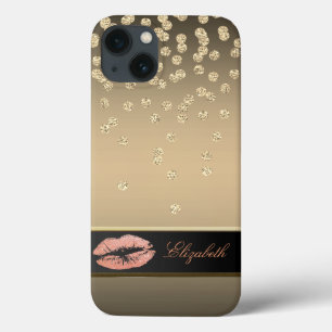 Elegante Gold Diamanten - Glänzende Lippen Case-Mate iPhone Hülle