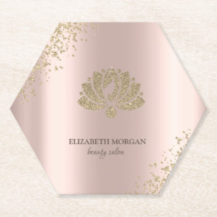 Elegante Gold-Diamanten-Lotus-Roségold-Schönheitss Untersetzer