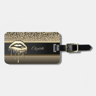 Elegante Gold Diamanten, Metallische tropfende Lip Gepäckanhänger
