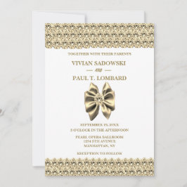 Elegante Gold Diamond White Wedding Einladung