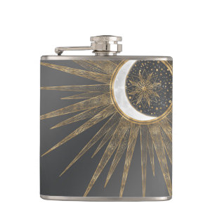 Elegante Gold Doodles - Der Monte Mandala Flachmann