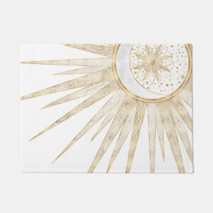 Elegante Gold Doodles - Der Monte Mandala Fußmatte