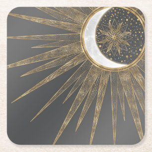 Elegante Gold Doodles - Der Monte Mandala Rechteckiger Pappuntersetzer