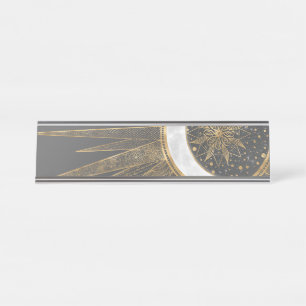 Elegante Gold Doodles - Der Monte Mandala Schreibtischnamensplakette