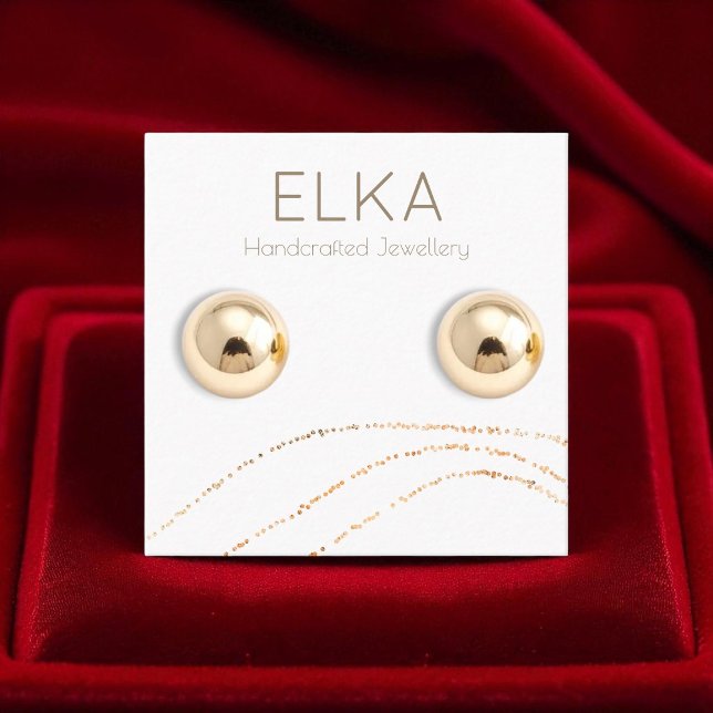 Elegante Gold Dots Square Earring Display Card Quadratische Visitenkarte (Von Creator hochgeladen)