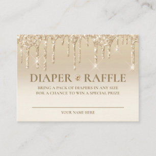 Elegante Gold-Drip-Baby-Shower-Windel-Raffle-Karte Begleitkarte
