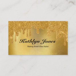 Elegante Gold Dripping Einfache Makeup Haair Schön Visitenkarte