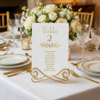 Elegante Gold-Effekt-Tischnummer 2 Seating Chart