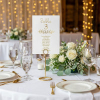 Elegante Gold-Effekt-Tischnummer 3 Seating Chart