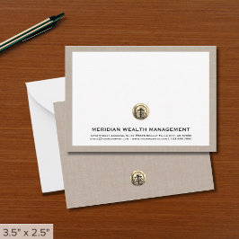 Elegante Gold Emblem Business Note Card Mitteilungskarte