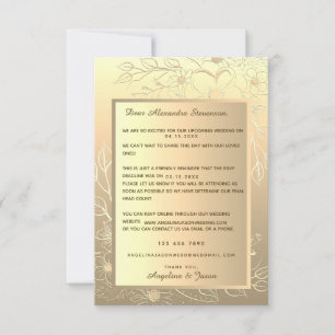 Elegante Gold Erinnerung Hochzeit Einladung RSVP C