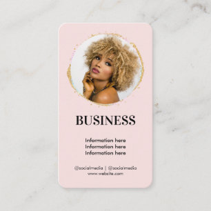 Elegante Gold Feminin Beauty Social Media Pink Visitenkarte