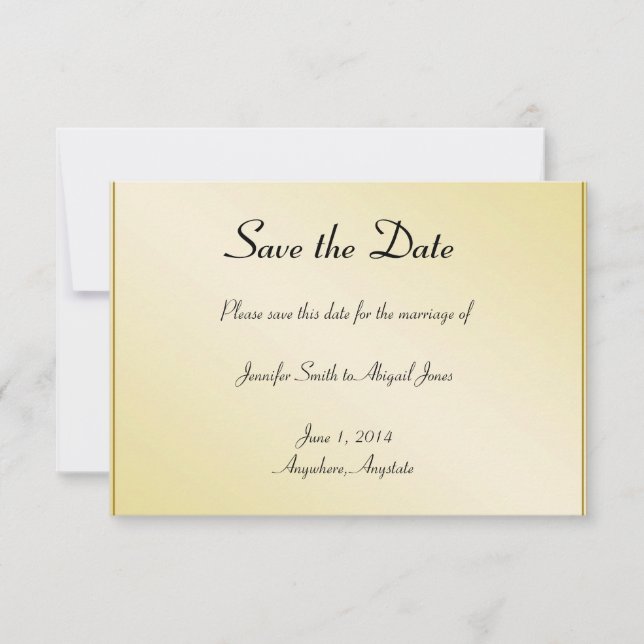 Elegante Gold Floral Gay Wedding retten das Datum Save The Date (Vorderseite)