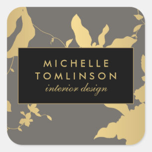 Elegante Gold Floral III Personalisiert Stickers