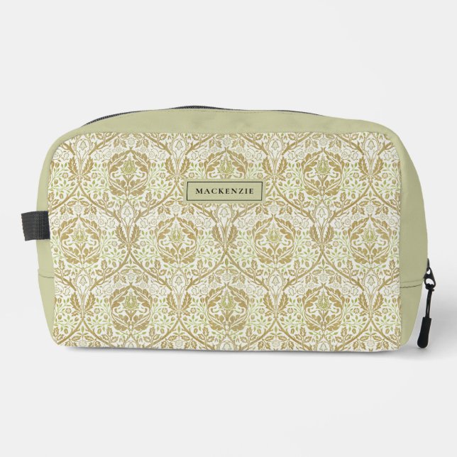Elegante Gold Floral Muster Toilettenbeutel Waschbeutel (Vorderseite)