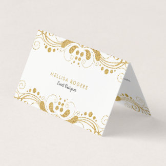 Elegante Gold Floral Wirbel Leace Visitenkarten