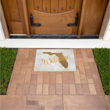 Elegante Gold Florida State Map Willkommensgruß