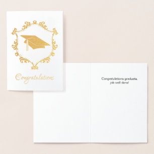 Elegante Gold Foil Abschluss Glückwunschkarte Folienkarte
